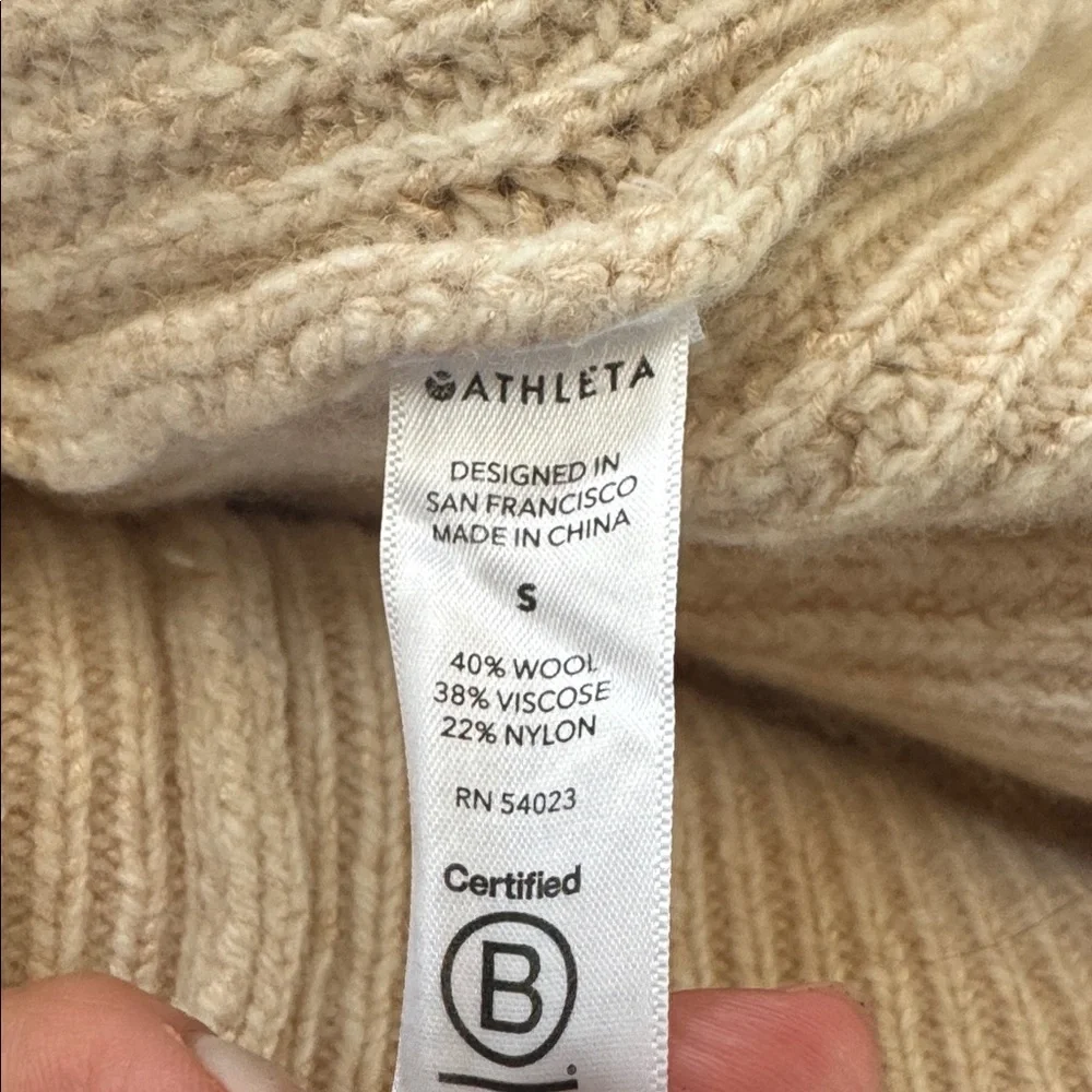 Athleta Beige/Oatmeal color Ribbed Knit Sweater - Picture 5 of 10